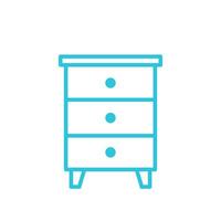 Drawer icon, Isolated on white background. From blue icon set. vector