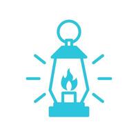 Glow of the Lantern Flame, Blue icon on white background vector