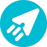 Send message. paper plane blue round icon sign symbol design. Airplane Line Share. Fit for social media marketing sharing information vector
