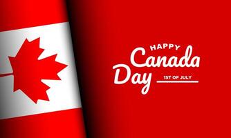 Canada Day Banner Design with Red Background. vector
