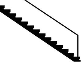Simple silhouette of a black staircase on a white background, minimalist graphic design, stairway isolated on white vector