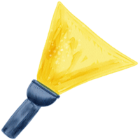 Hand-Drawn Yellow Safety Cone in Watercolor Style png