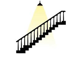 silhouette of staircase with lamp, stairway to the light vector