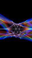 a rainbow colored light is shown in the middle of a black background video