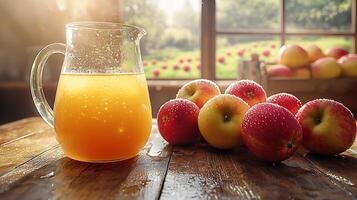 A pitcher of juice photo