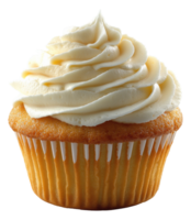 Vanilla Cupcake Topped with White Frosting on a Transparent Image png