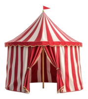 Striped Circus Tent with Open Entrance on a Transparent File png