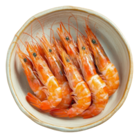 Cooked Shrimp in Bowl on a Transparent Image File png