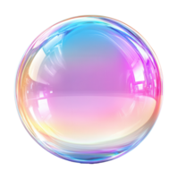 Soap bubble with iridescent hues isolated on transparent background image png