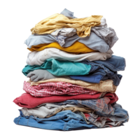 Stacked Assortment of Folded Clothes Isolated on Transparent Background Image png