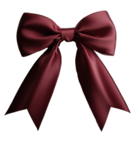 Burgundy Satin Bow on Transparent Background - Image for Festive and Elegant Design png