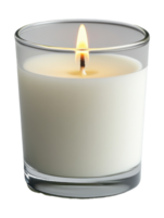 Illuminated Candle with Clear Glass on a Transparent Background Image png