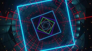 Colorful abstract background with squares in the center. Looped animation video