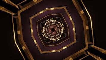 Very large and colorful star shaped object in the dark. Kaleidoscope VJ loop video