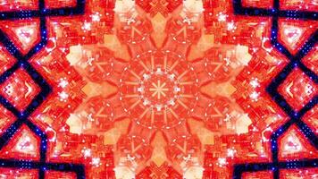 VJ loop neon kaleidoscope with orange. Looping animation. video