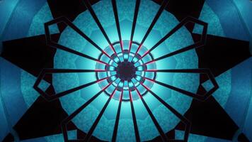 Red circular object with blue center. Kaleidoscope VJ loop video
