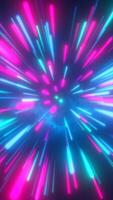 Exploding neon trails in pink and cyan burst outward from a central glowing core video