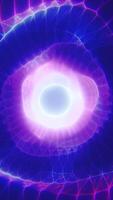 Abstract glowing purple and pink circular energy field with concentric patterns video