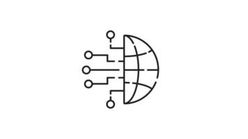 Global network icon animation. Global network animation visually represents worldwide connectivity. Suitable for technology presentations, communication concepts, or global business projects. video