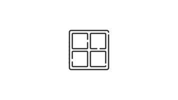 Quad core cpu icon animation. Quad core CPU line drawing microchips design for technology backgrounds, circuit board illustrations, computer science presentations, and techthemed projects. video