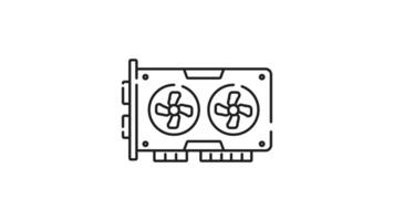 Animated graphics card icon. Graphics card icon suitable for tech blogs and articles, computer hardware websites, and technology related designs. Perfect for visual representation. video