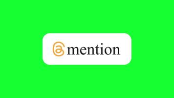 Mention icon animation with green screen background video