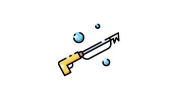 Speargun shooting bubbles underwater animation , harpoon video
