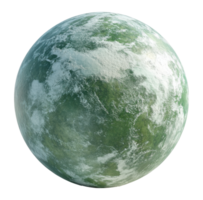 Full Green Planet with Cloud Coverage on a Transparent Image png