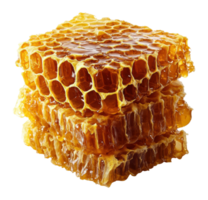 Stacked Honeycomb Pieces with Honey on a Transparent File png
