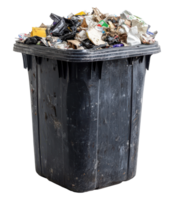 Overflowing Waste Container Isolated on Transparent File png