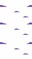 Floating purple clouds on white seamless background vertical animation. Dreamy motion sky. Clouds drifting. Tranquil movement. Minimalistic cloudscape animated flat 2D backdrop vertical 4K video