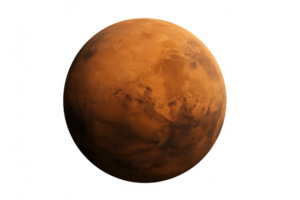 Planet Mars rotating on transparent background png