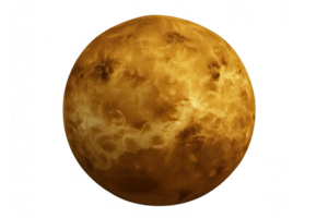 Venus planet rotating in space with transparent background png