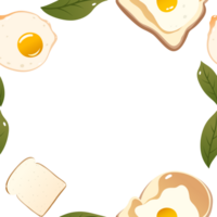 Egg Sandwich pattern with transparent backgroud. Food wrapping pattern png