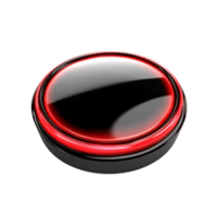 Glossy red button with black base on transparent background Concept of technology, user interface, and interactive design png