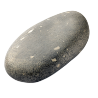 Smooth grey pebble stone with white spots on a transparent background Concept of nature, zen, and meditation png