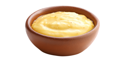 Creamy mustard sauce in a rustic bowl, closeup shot of gourmet condiment for food photography and culinary presentation png