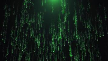 Matrix style futuristic background with cascading streams of glowing green digital code with glitch effect. Cybersecurity and hacking concept. Full HD and looping cyber technology background. video