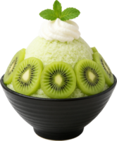 Kiwi ice cream with whipped cream png