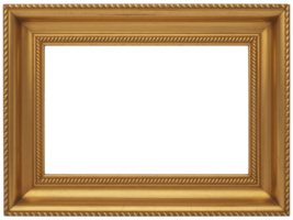 Elegant golden frame ready for a masterpiece to be displayed in an art gallery setting png