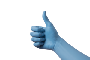Colorful hand giving a thumbs up against a transparent backdrop expressing positivity and creativity in an artistic setting png