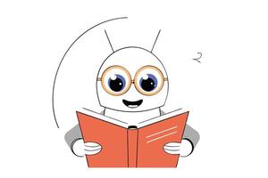 Cute 3D cartoon robot character with a friendly expression perfect for tech or AI-themed designs and futuristic creative projects with a playful and modern look vector
