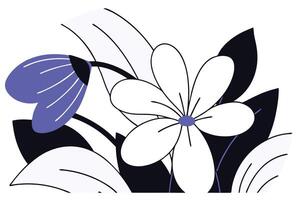A black and white illustration of a flower vector