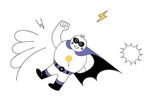 A cartoon character with a bat and lightning bolt vector