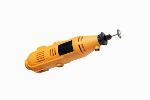 Mini Drill Grinder Rotary Tool, instrument for handwork on white background . photo