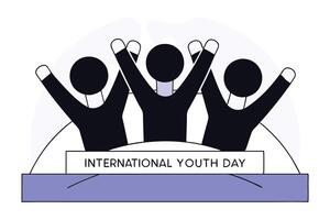 Silhouetted figures with raised arms a graphic design featuring multiple people in uplifted poses vector
