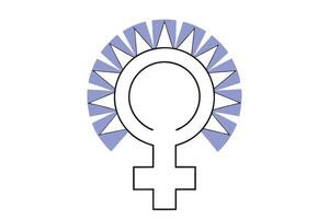High resolution radially symmetric design featuring a female figure for banner or advertisement use vector