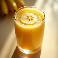 Preparing Fresh Banana Smoothie with Banana Slice photo