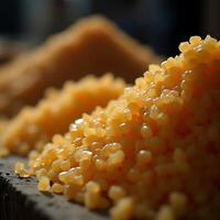 Heap of Small Pasta Pearls Close Up for Food Background photo