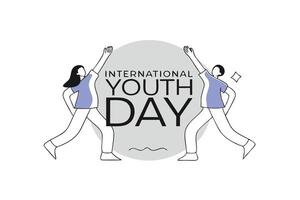 Abstract design featuring dynamic silhouettes of dancing youth vector